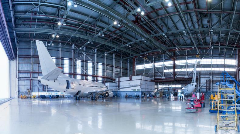 Aircraft Parked Inside a Hanger
